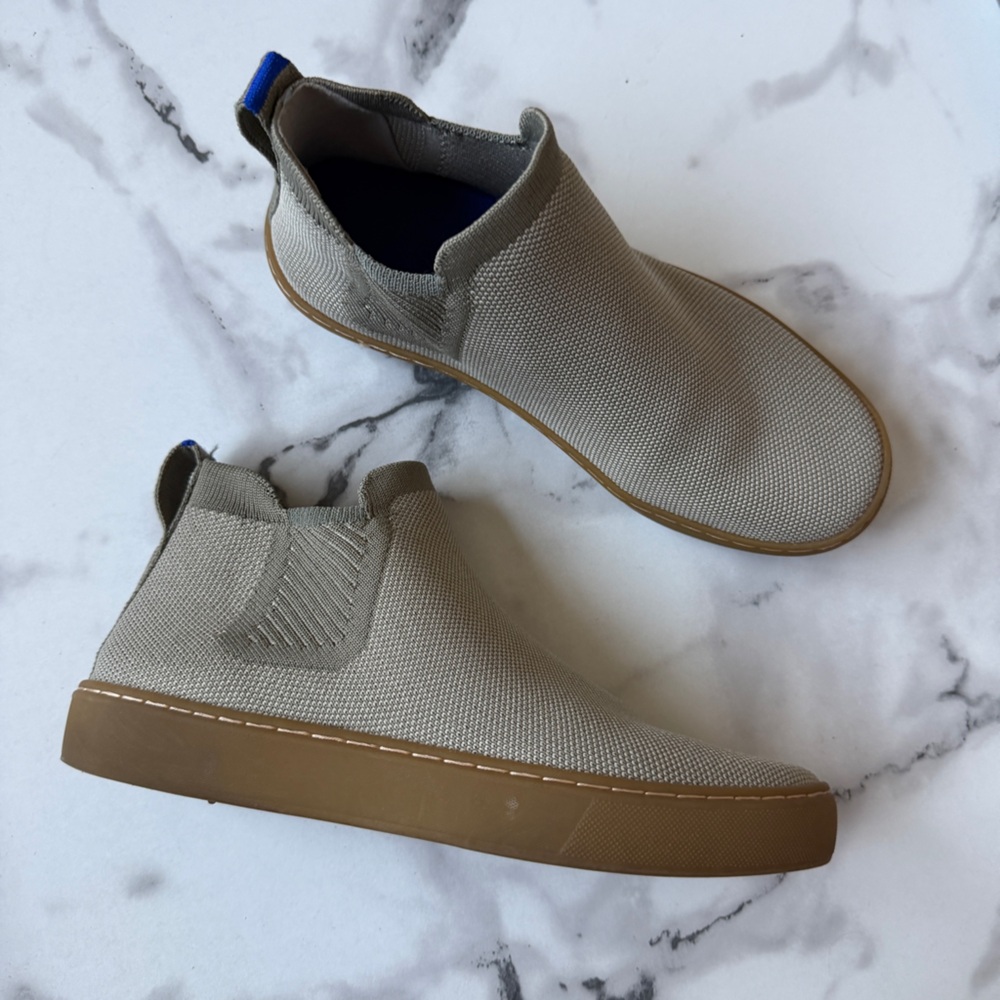 Rothy’s The Chelsea Canvas Ankle Boots in Sage Green Size 7